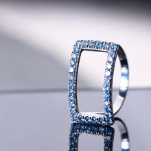 Blue diamond ring design by Danielle Barak